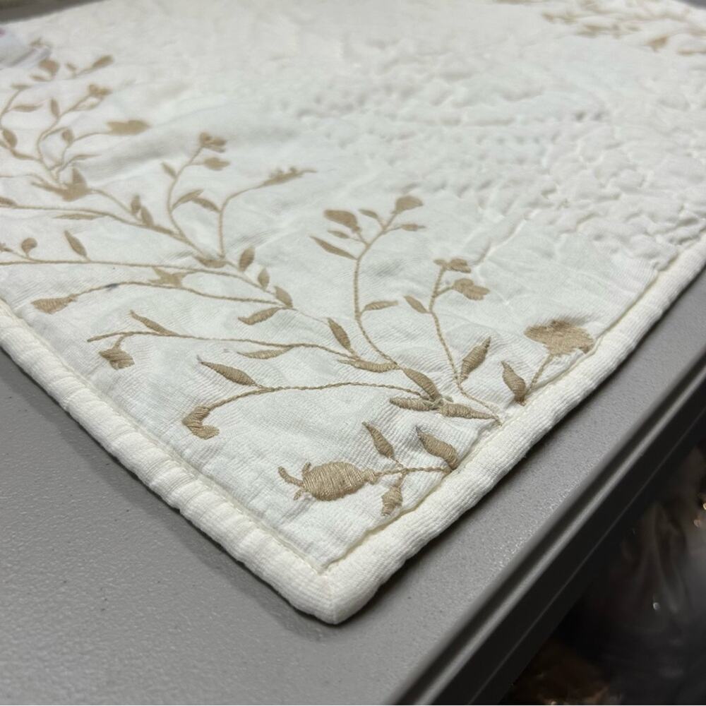 Williams Sonoma x Pottery Barn Cathaya Standard Pillow Sham White  Embroidery